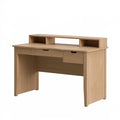 Bureau 120 x 60 x 90 cm en bois brun clair avec tiroirs et niches style scandinave