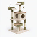 Arbre à chat 60 x 50 x 145 cm vert et beige avec sisal et plateformes