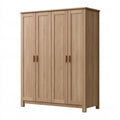 Armoire 180 x 60 x 200 cm effet chêne à 4 portes style contemporain