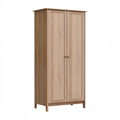Armoire 80 x 50 x 180 cm en bois brun clair à 2 portes style classique