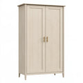 Armoire 100 x 55 x 190 cm en bois d'ingénierie beige - 2 portes style classique