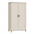 Armoire de rangement 100 x 55 x 190 cm en panneaux de bois beige style scandinave à 2 portes